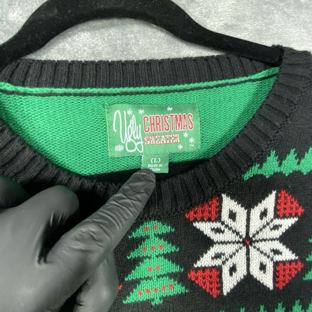 Ugly Christmas Sweater Mens Large Alpaca Llama Blizzard Xmas All Over Print AOP - Picture 3 of 8